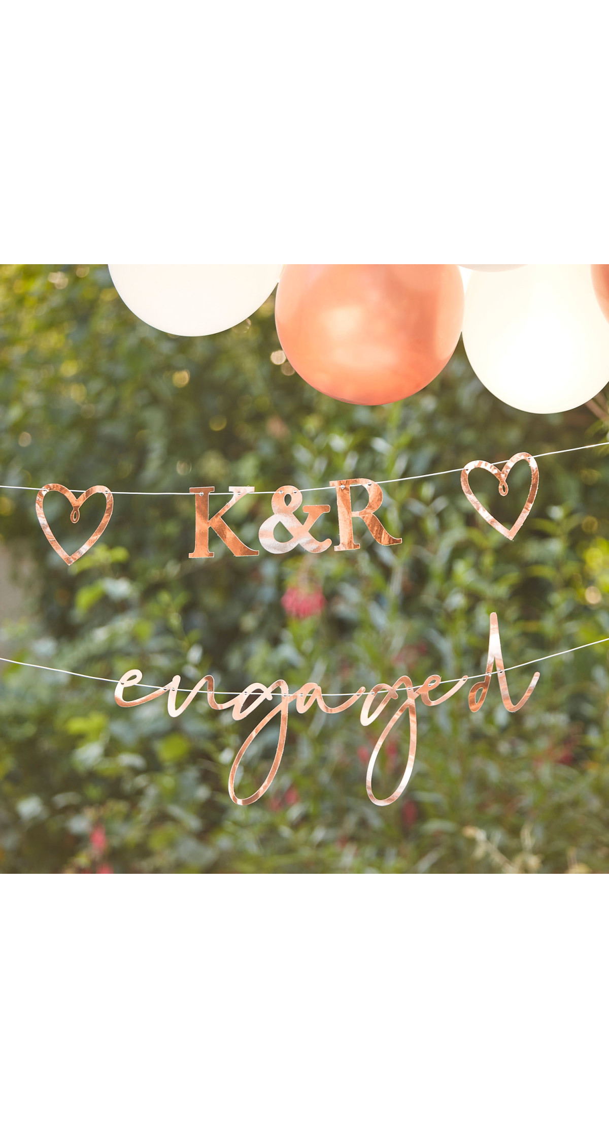 Customisable Rose Gold Engaged Bunting