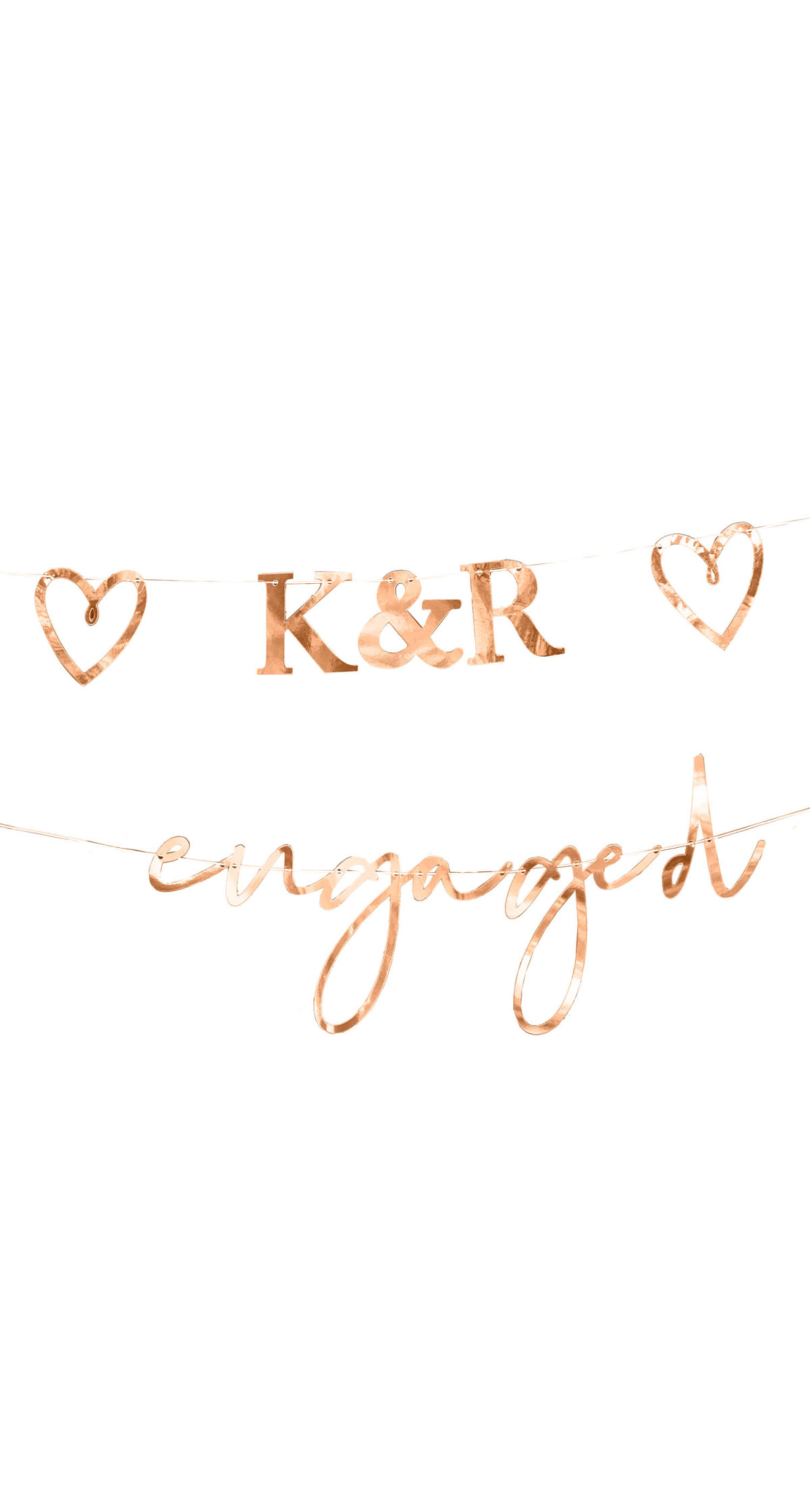 Customisable Rose Gold Engaged Bunting