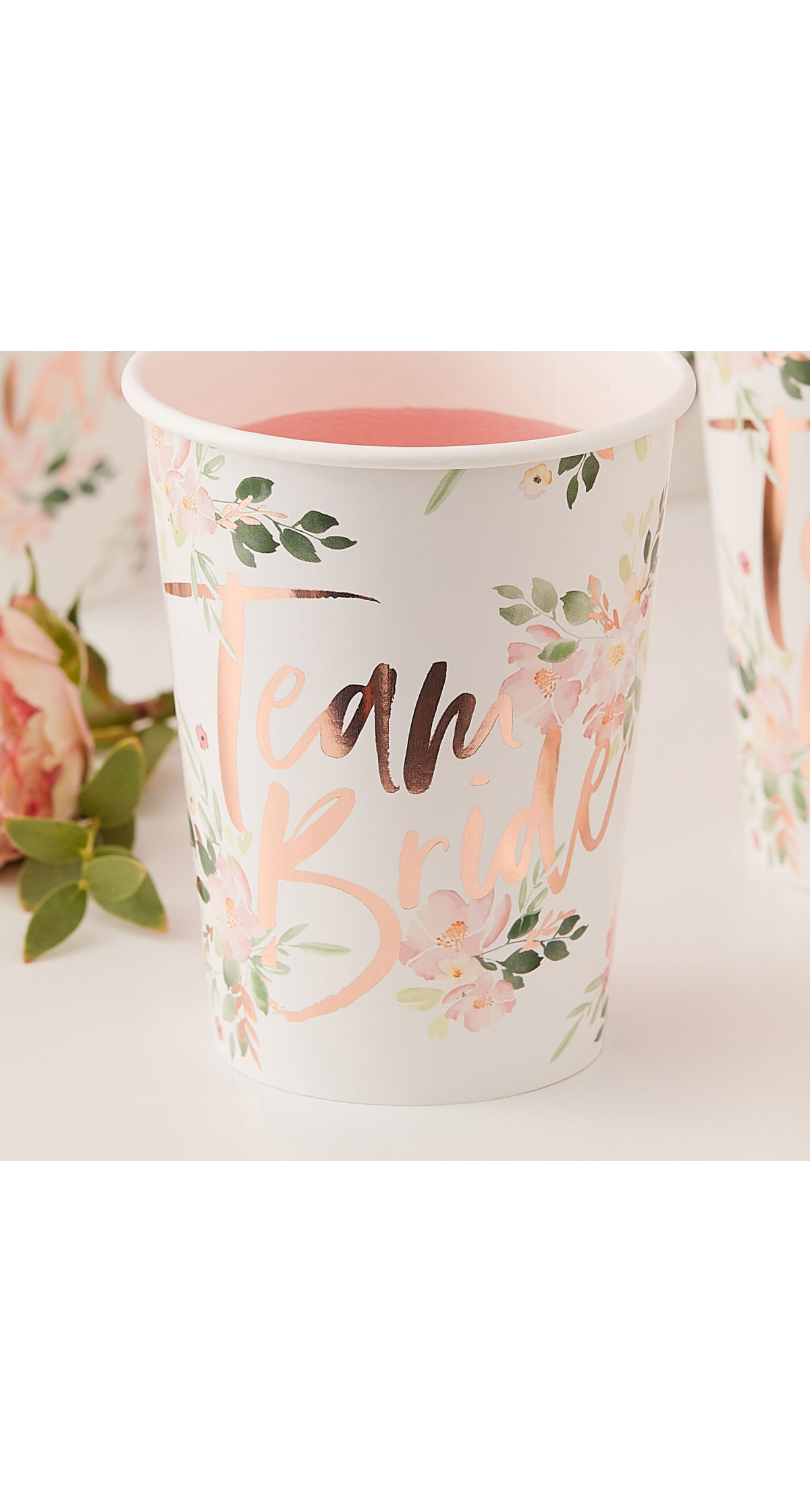 Hen Party Floral Team Bride Cups - 8pk