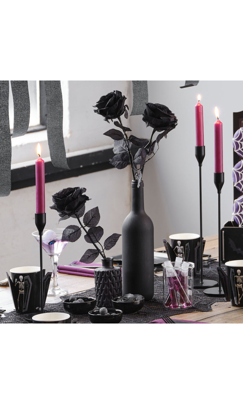 Black Rose Floral Stem Decoration 40cm - 1pk