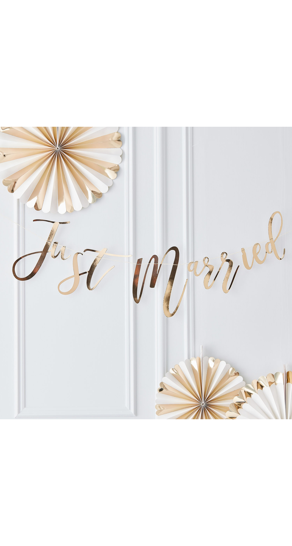 Gold Just Married Wedding Bunting - 1.5m