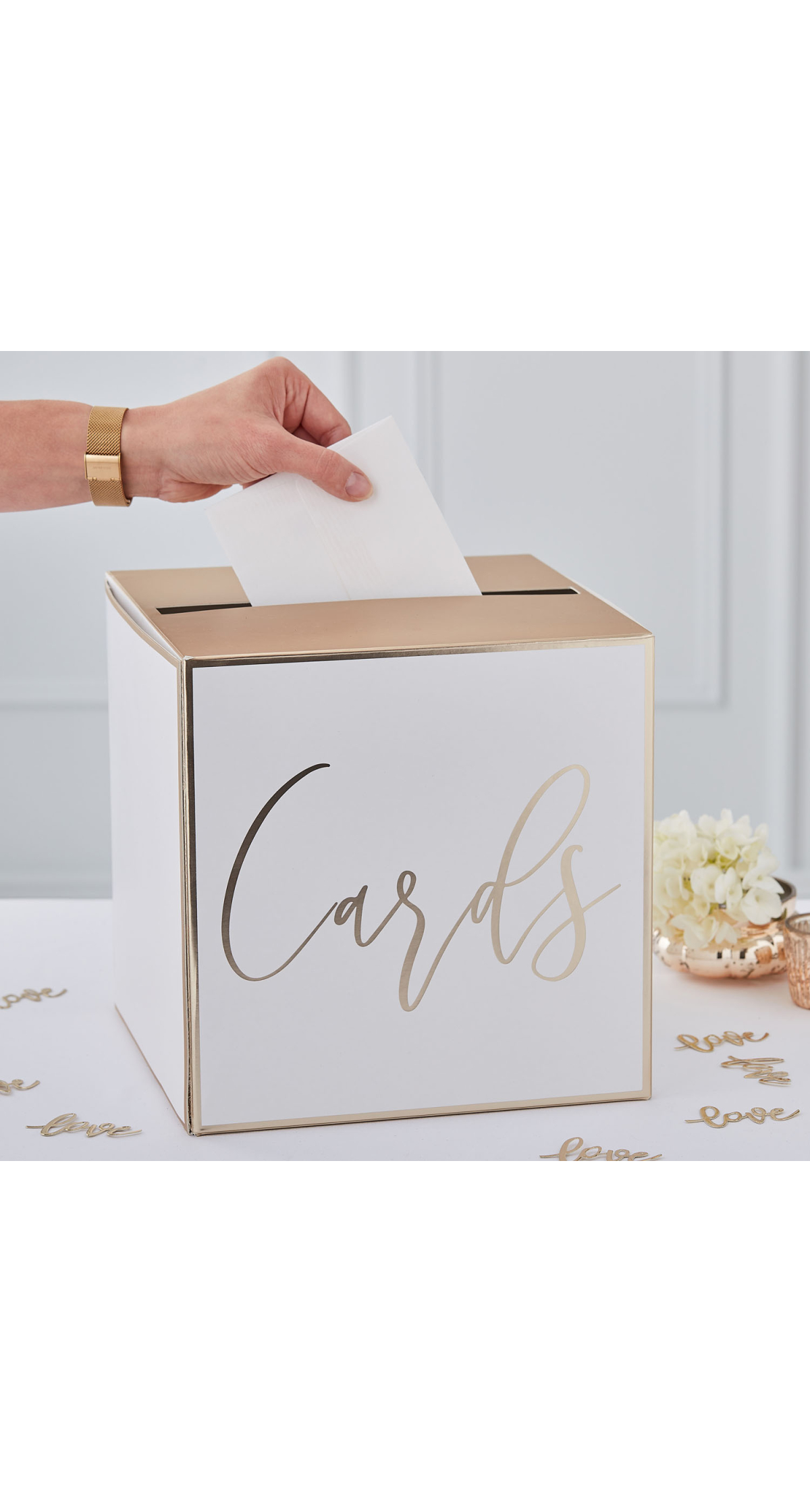 Gold Wedding Card Holder Box - 25cm x 25cm
