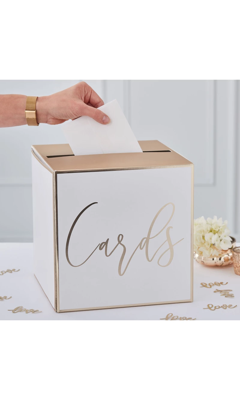 Gold Wedding Card Holder Box - 25cm x 25cm