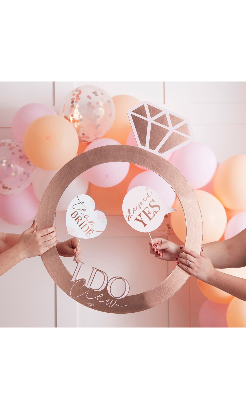 Rose Gold Ring Hen Party Photo Booth Frame - 59cm x 74cm
