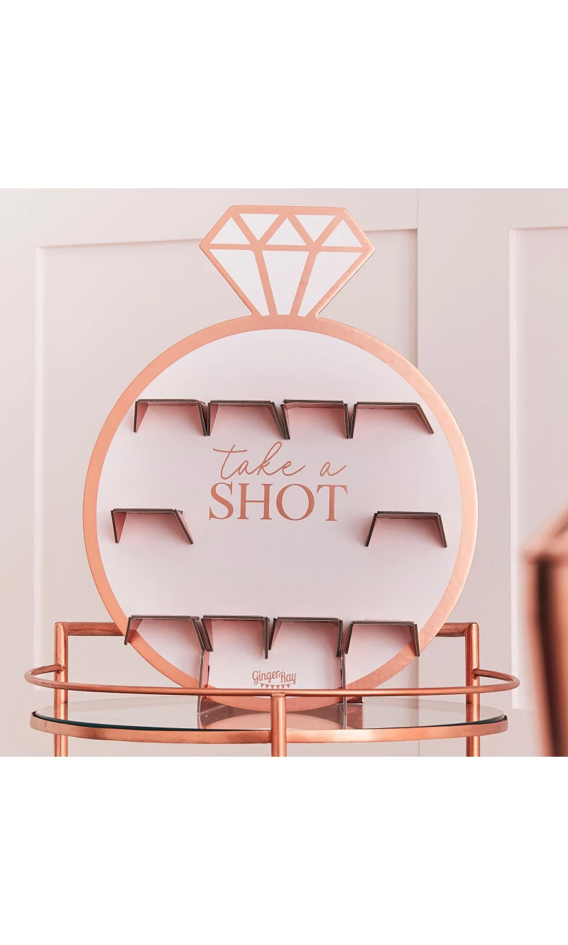 Rose Gold Hen Party Drinks Shot Wall - 40cm x 69cm
