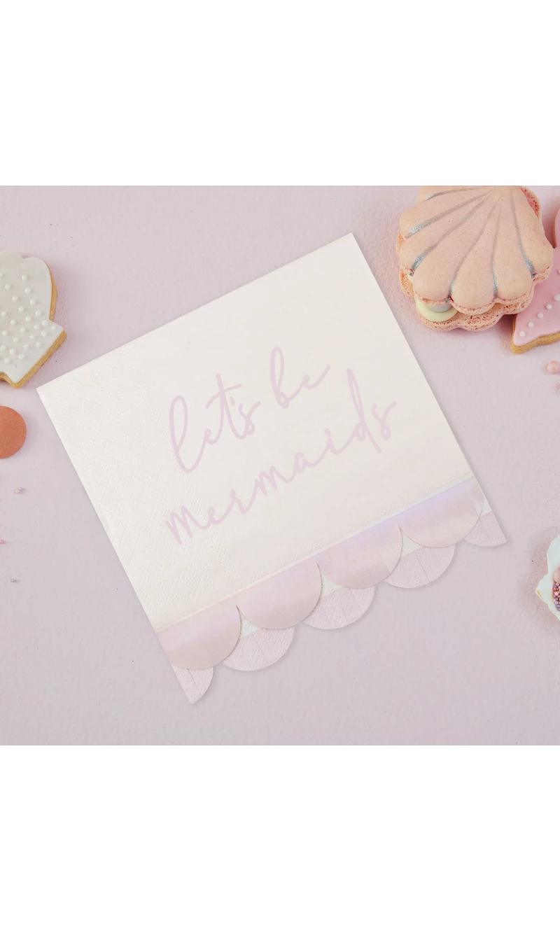 Let's Be Mermaids Napkins 16.5cm x 16.5cm - 16pk