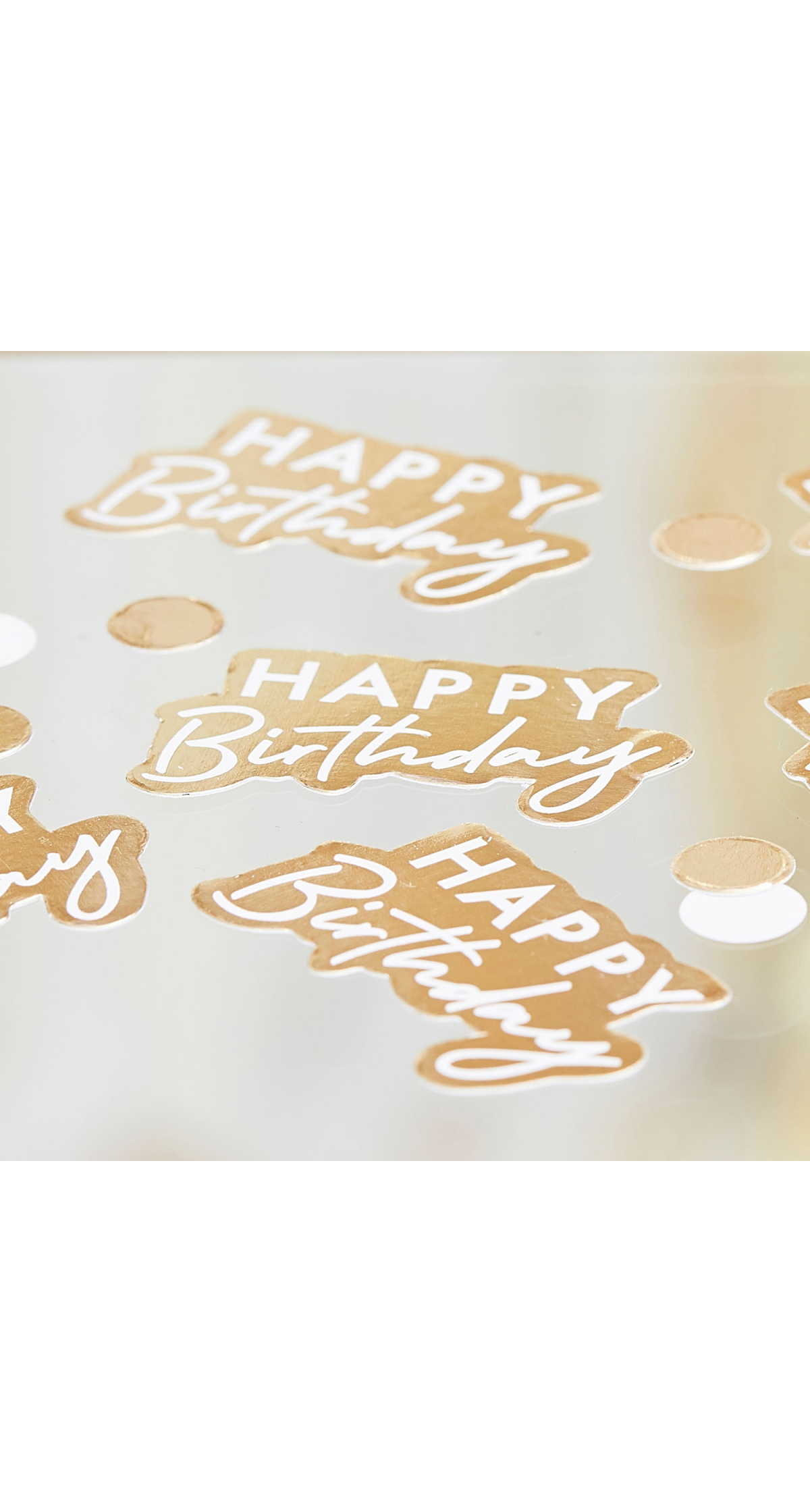 Gold And White Happy Birthday Confetti - 13g