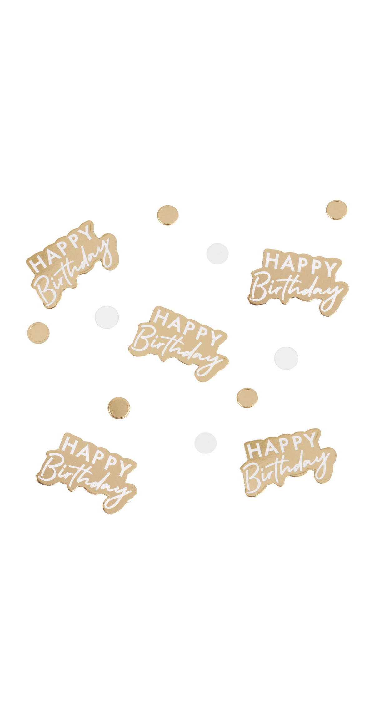 Gold And White Happy Birthday Confetti - 13g