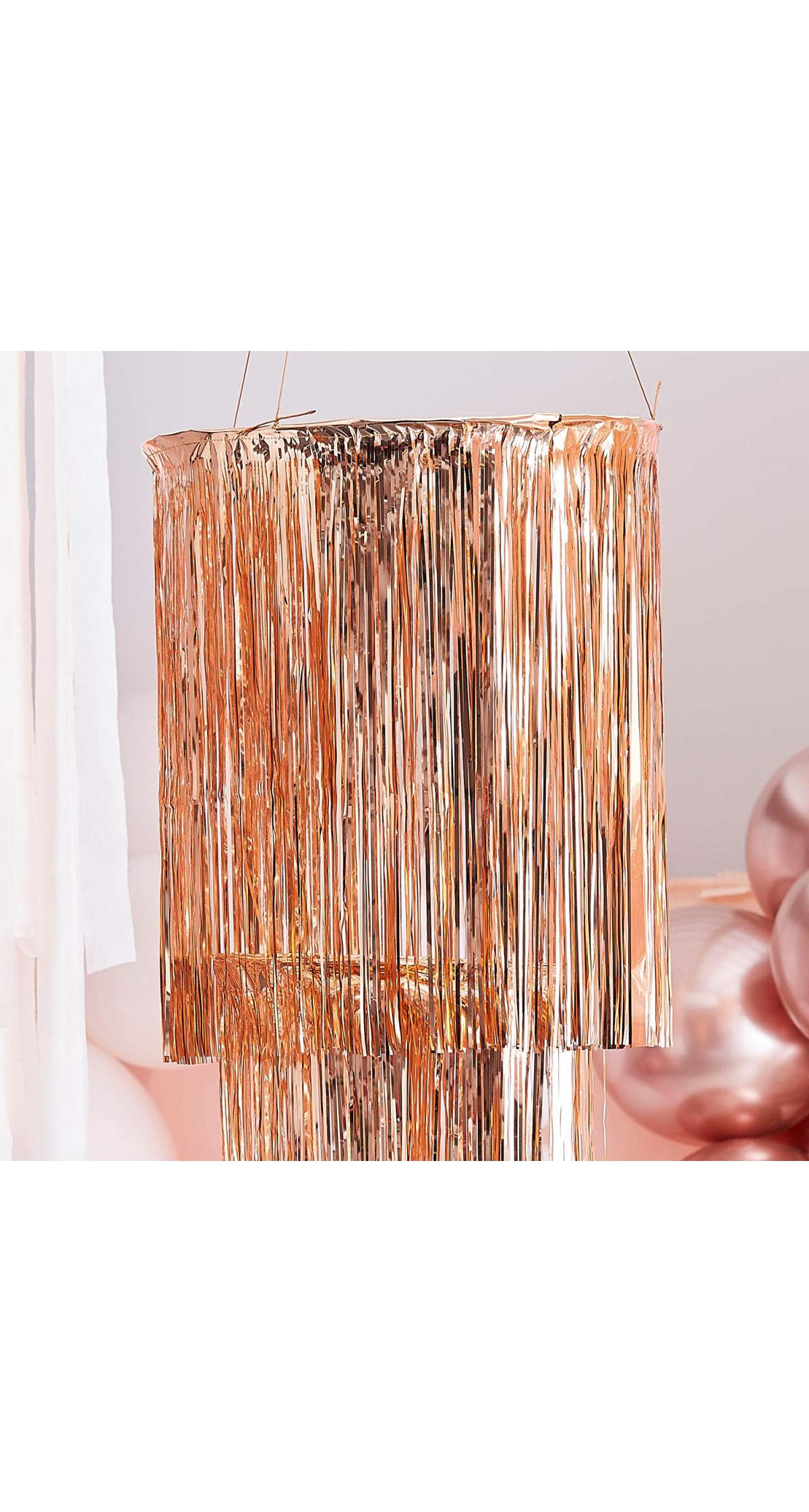 Rose Gold Fringe Chandelier - 130cm x 40cm