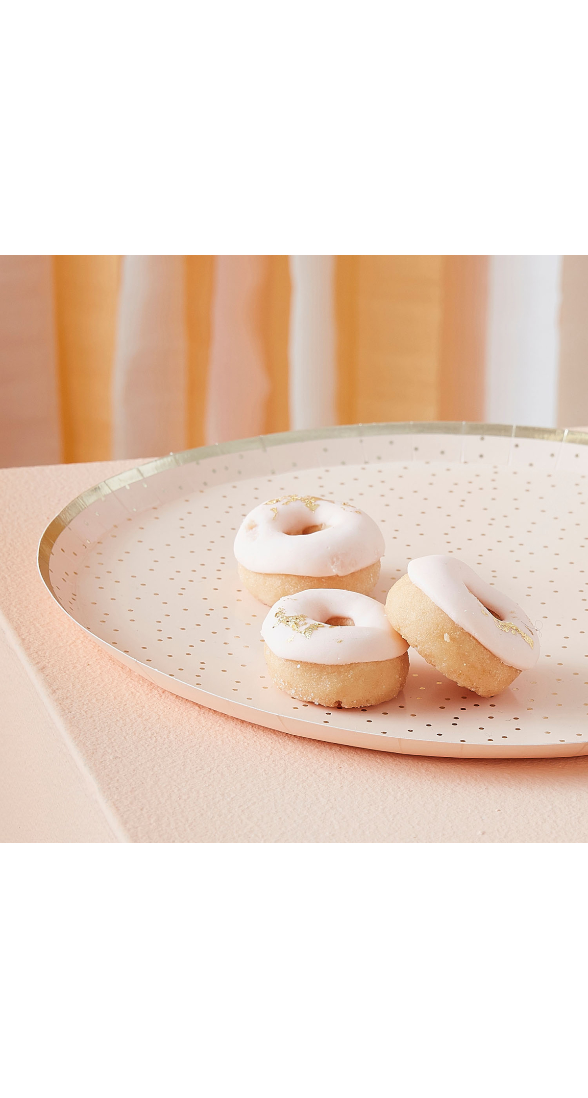 Peach and Gold Party Plates 24cm - 8pk