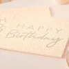 Peach & Gold Happy Birthday Paper Napkins - 16pk