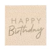 Peach & Gold Happy Birthday Paper Napkins - 16pk