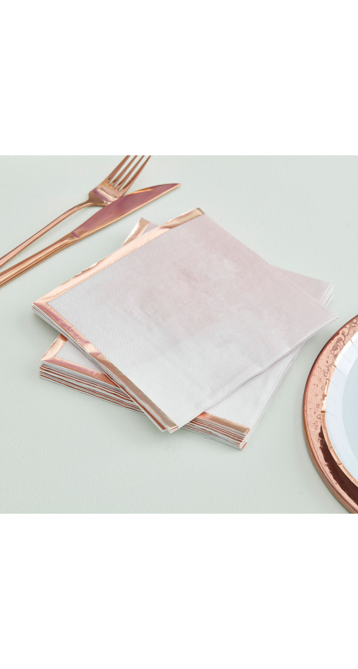Reactive Glaze Pink & Rose Gold Napkins - 16pk