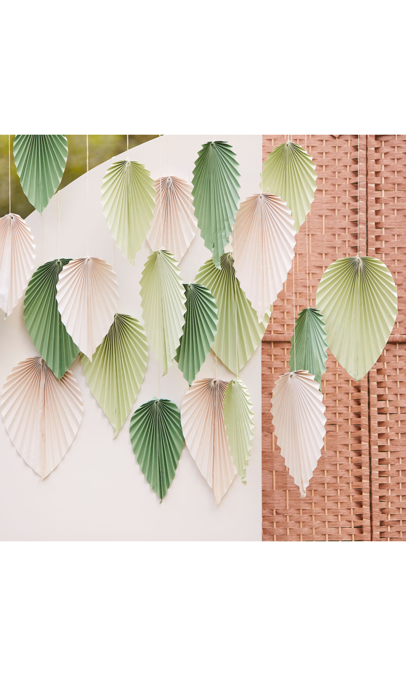 Sage & Cream Palm Backdrop - 25pk