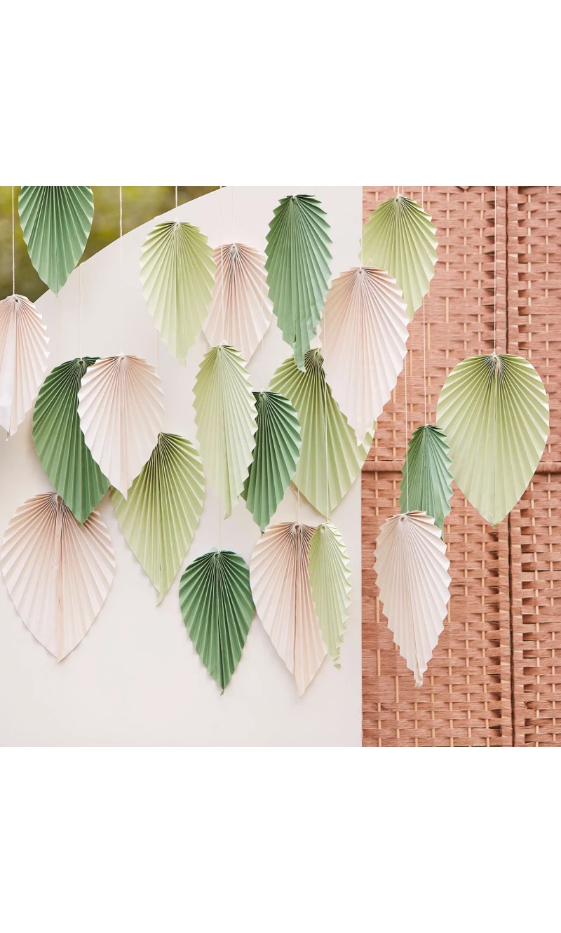 Sage & Cream Palm Backdrop - 25pk