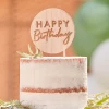 Wooden Happy Birthday Cake Topper - 18cm x 12cm