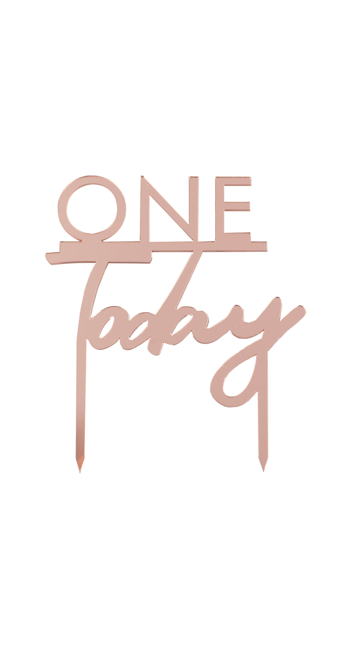 Rose Gold One Today 1st Birthday Cake Topper - 11cm x 10cm