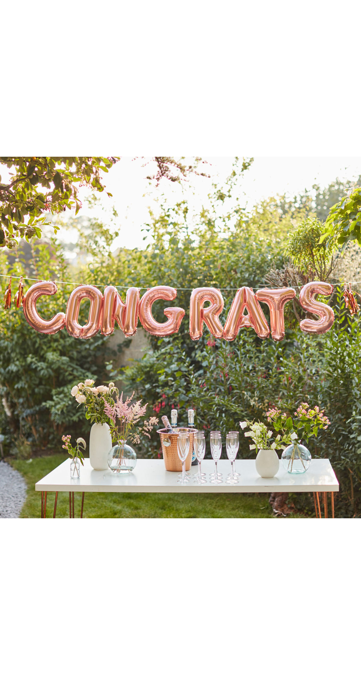 Congrats Rose Gold Congratulations Foil Balloon Bunting