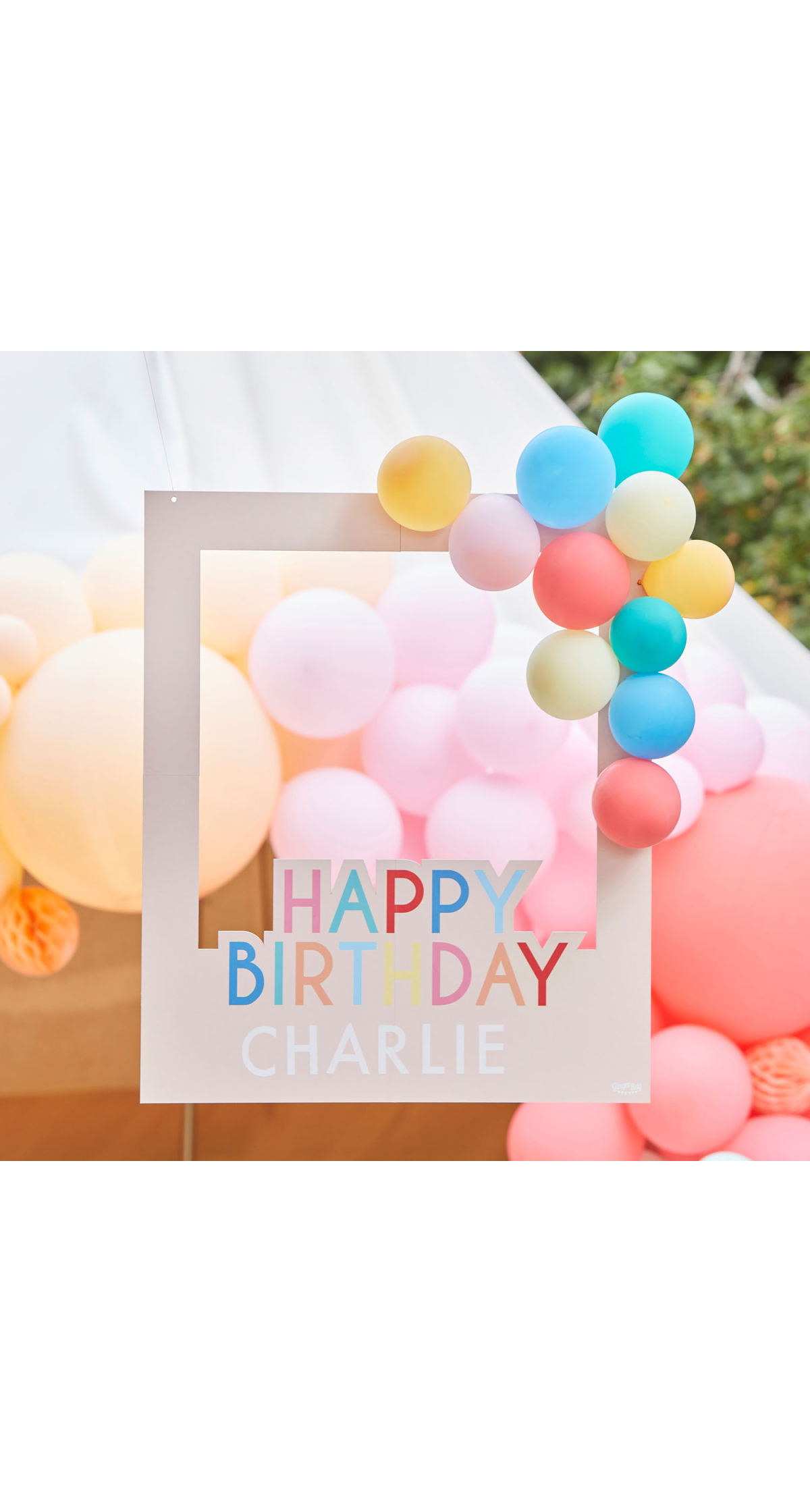 Customisable Photo Booth Frame with Balloons - 72cm x 60cm