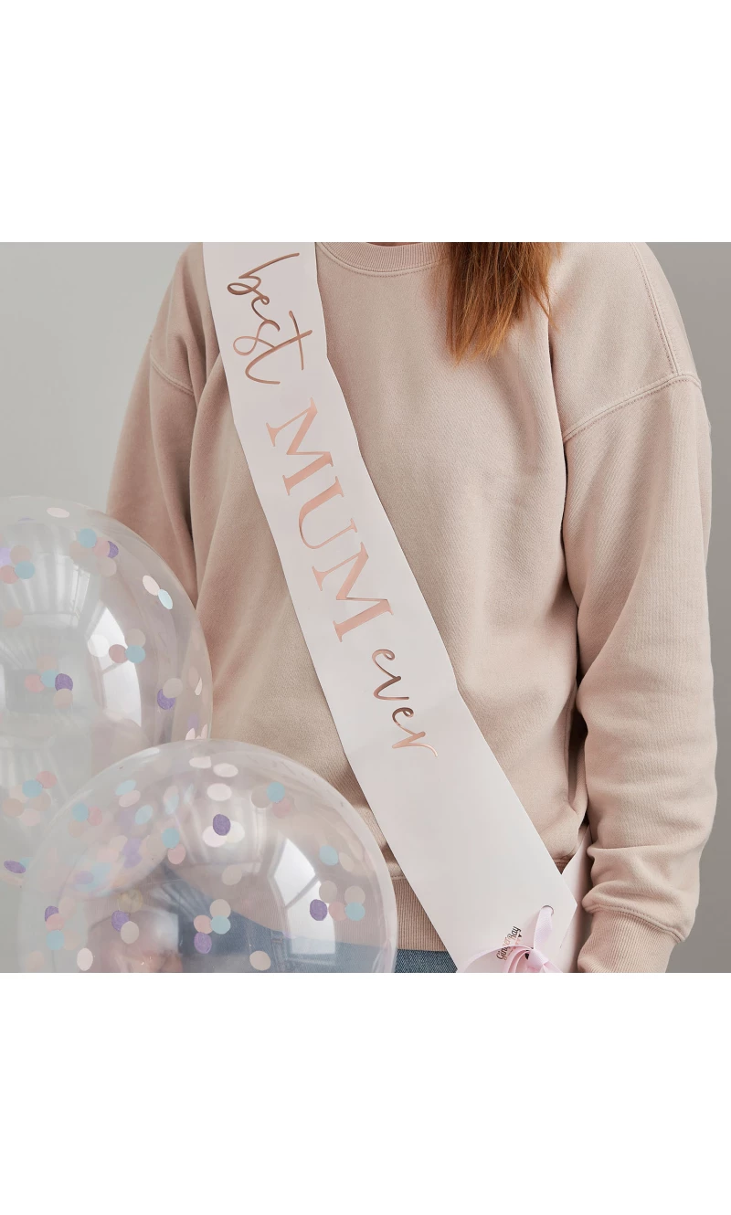 Rose Gold Best Mum Ever Sash - 1.54mt x 9.5cm