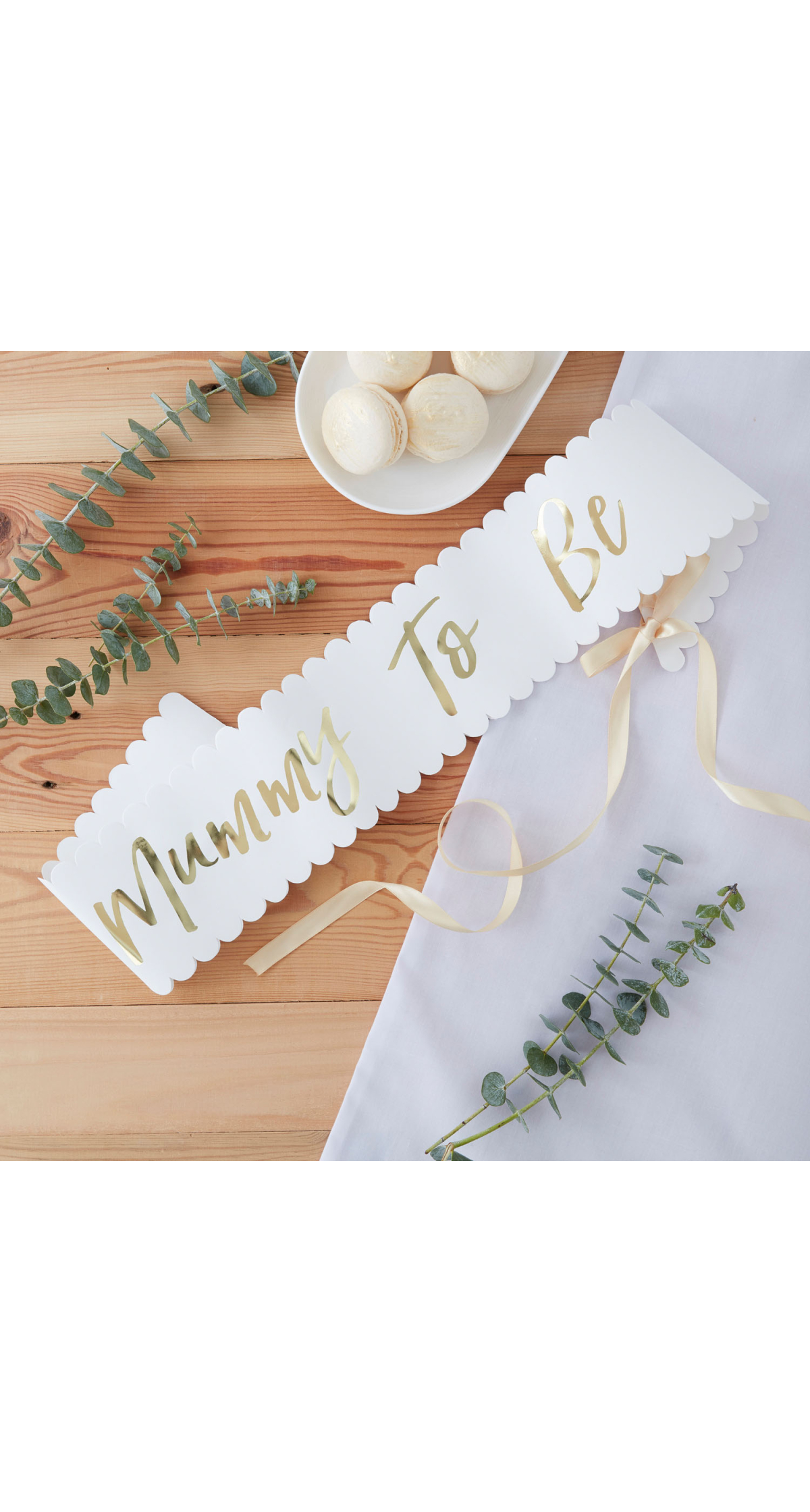 Gold Mummy to be Baby Shower Sash - 10cm x 75cm