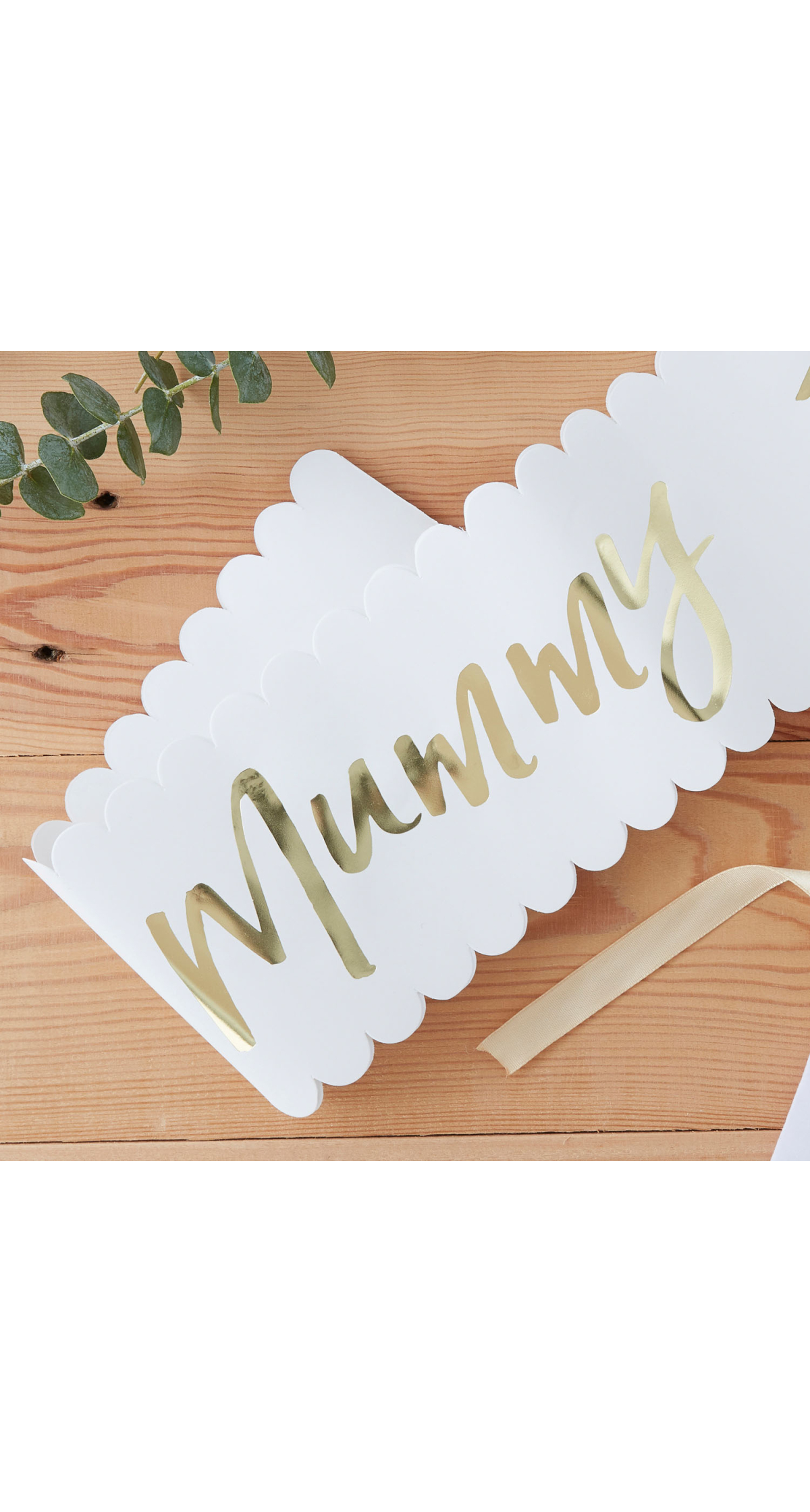 Gold Mummy to be Baby Shower Sash - 10cm x 75cm
