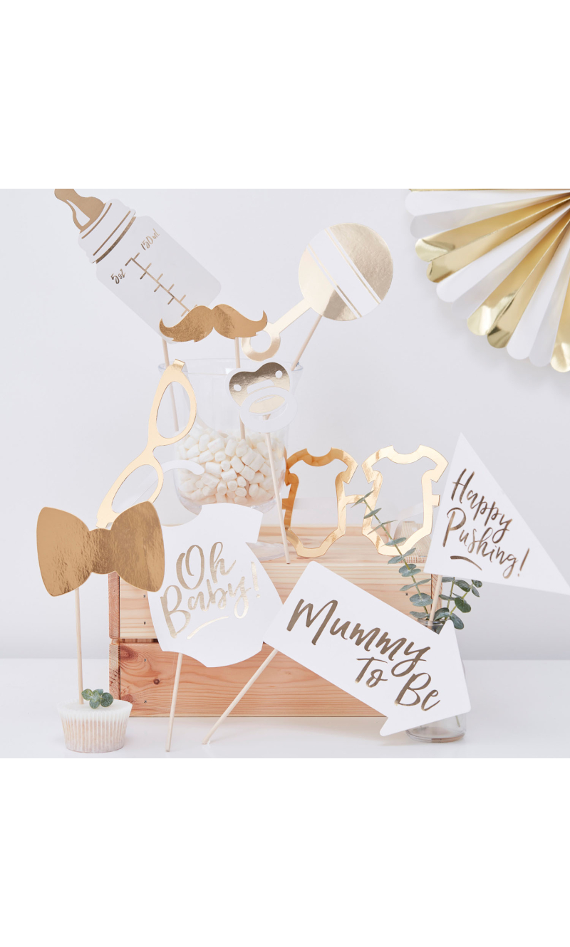 Oh Baby! Baby Shower Photo Booth Props - 10pk