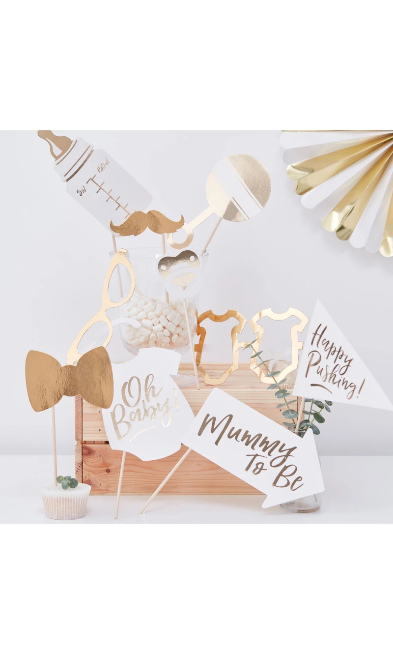 Oh Baby! Baby Shower Photo Booth Props - 10pk
