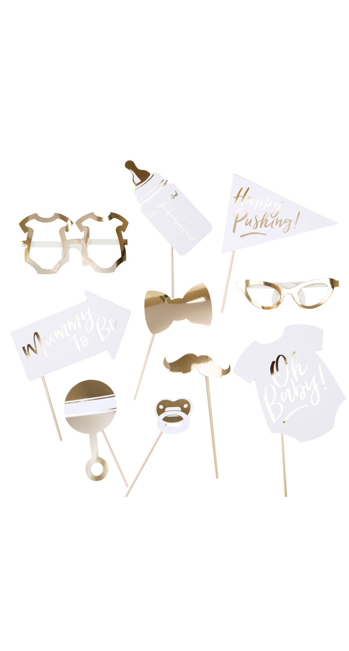 Oh Baby! Baby Shower Photo Booth Props - 10pk