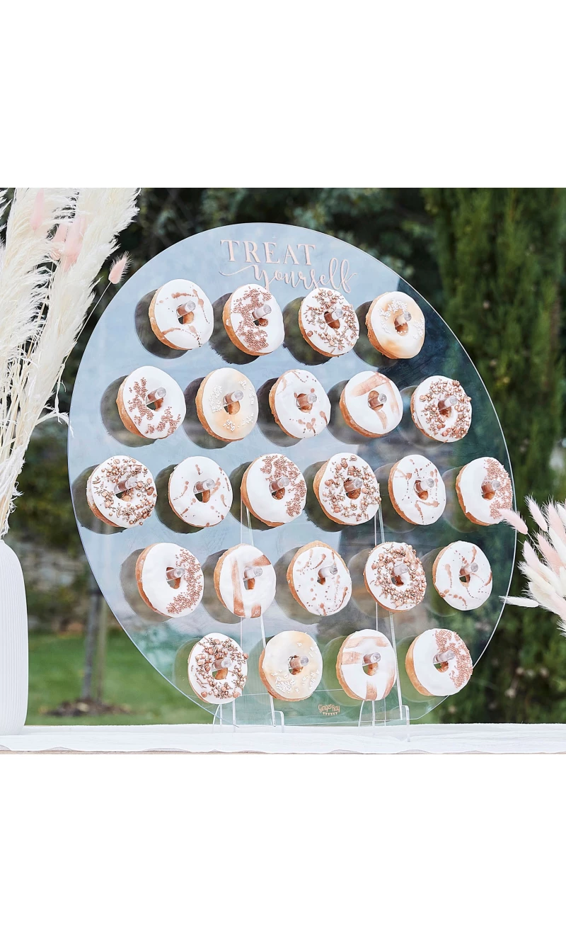 Acrylic Donut Wall Stand with Rose Gold - 63cm x 65cm