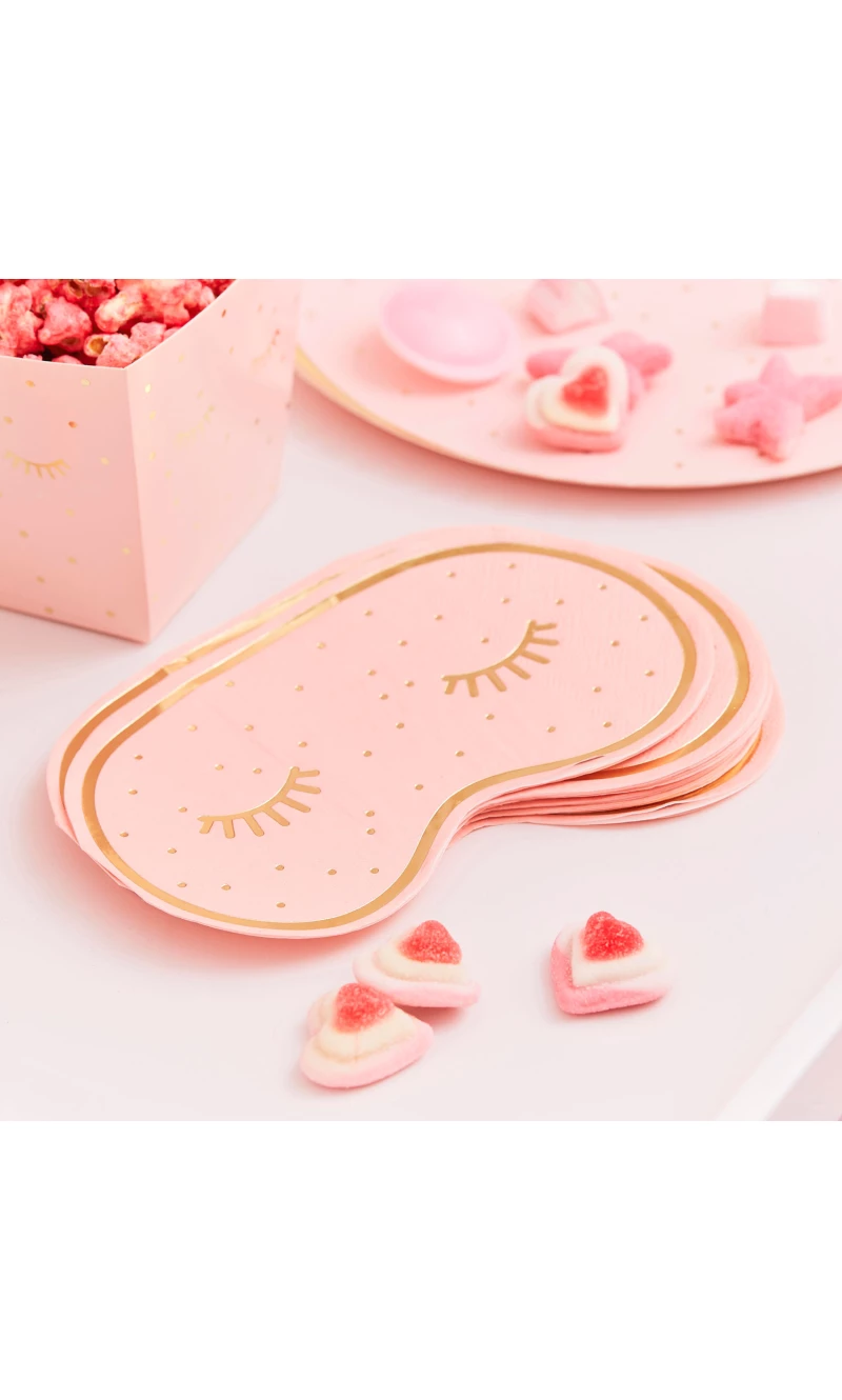 Pink Pamper Party Paper Napkins 16cm x 10cm - 16pk