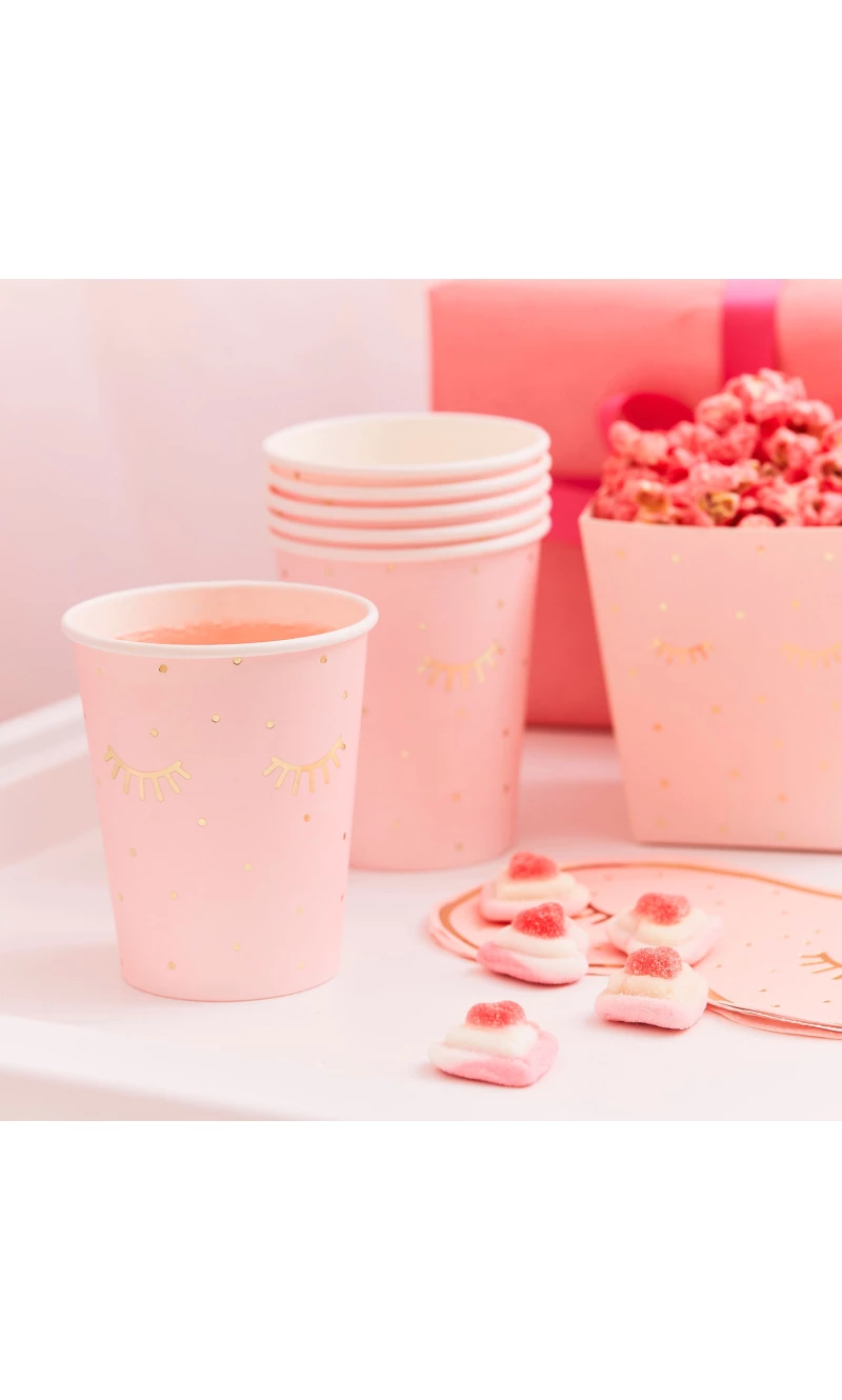 Pink Pamper Party Paper Cups - 8pk