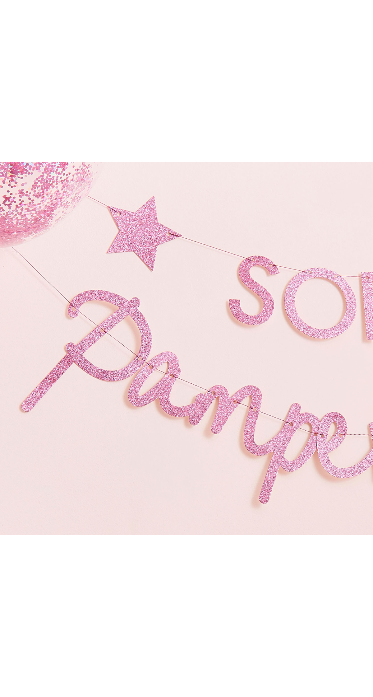 Pink Glitter Personalised Pamper Party Banner