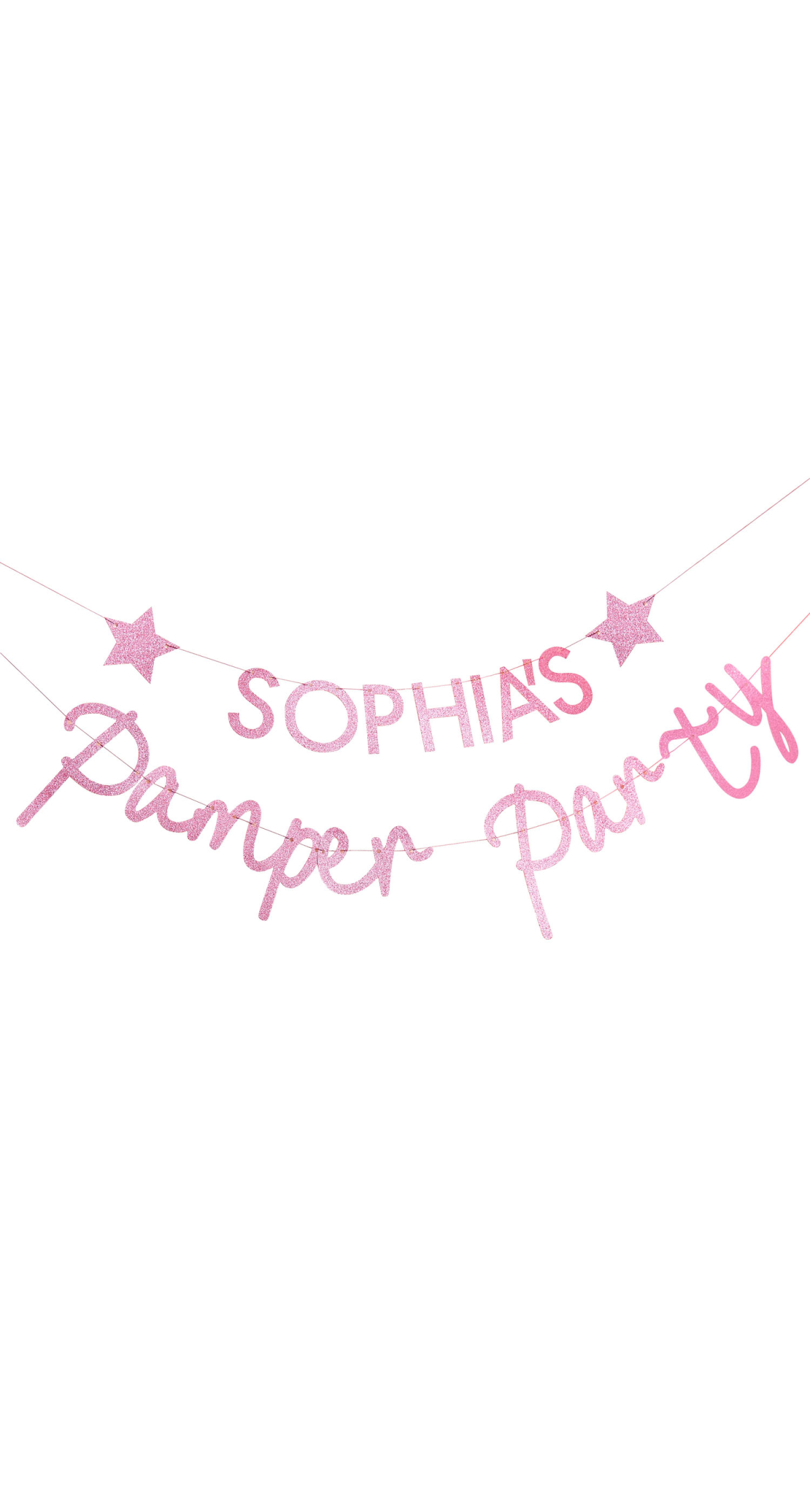 Pink Glitter Personalised Pamper Party Banner