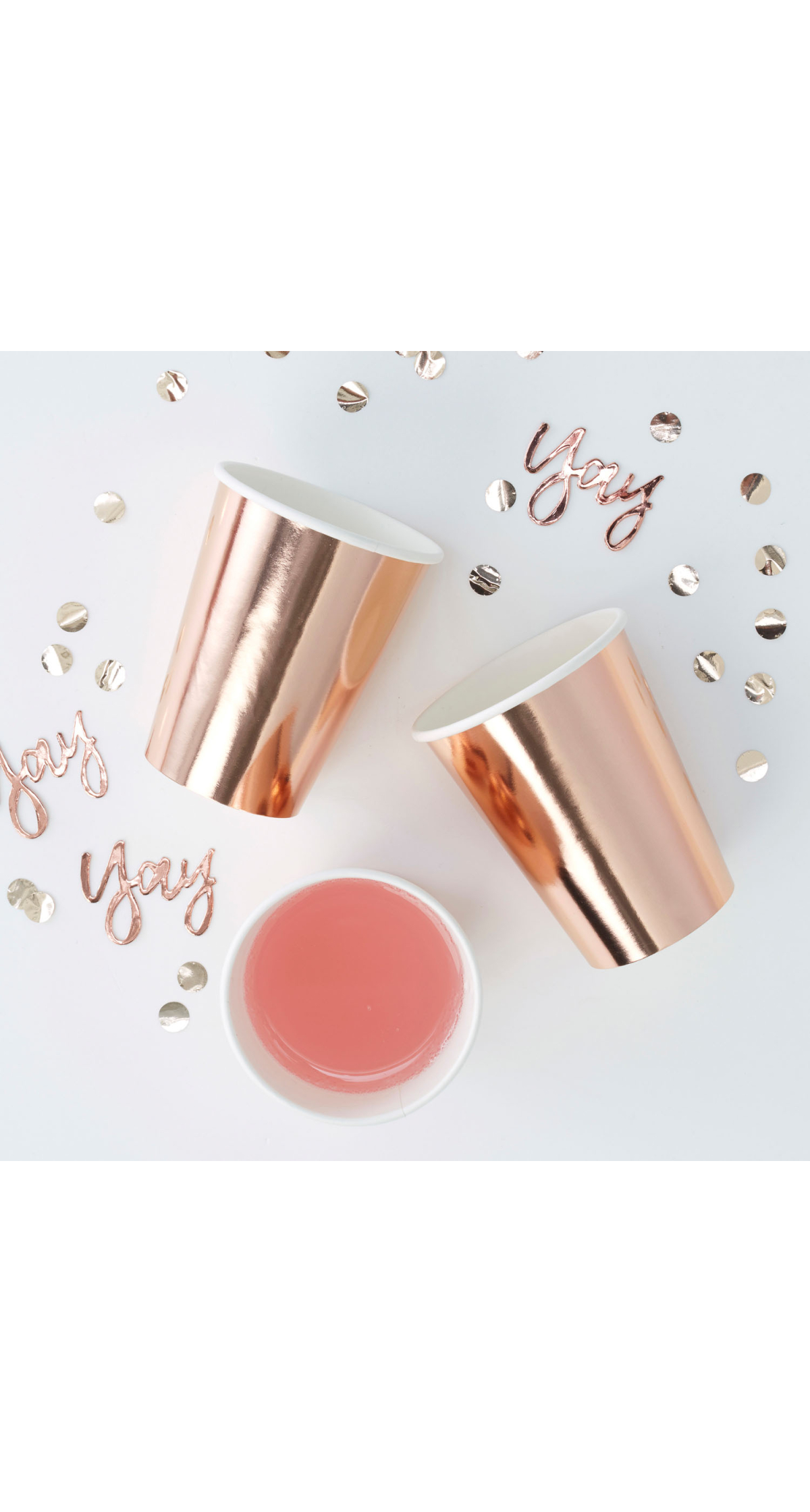 Rose Gold Paper Cups - 8pk