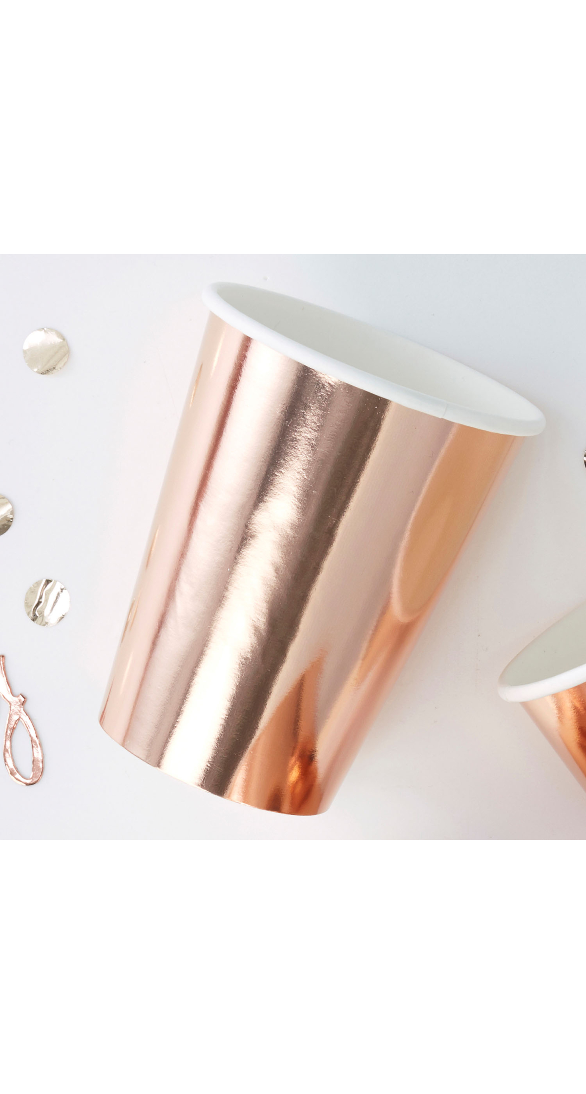 Rose Gold Paper Cups - 8pk
