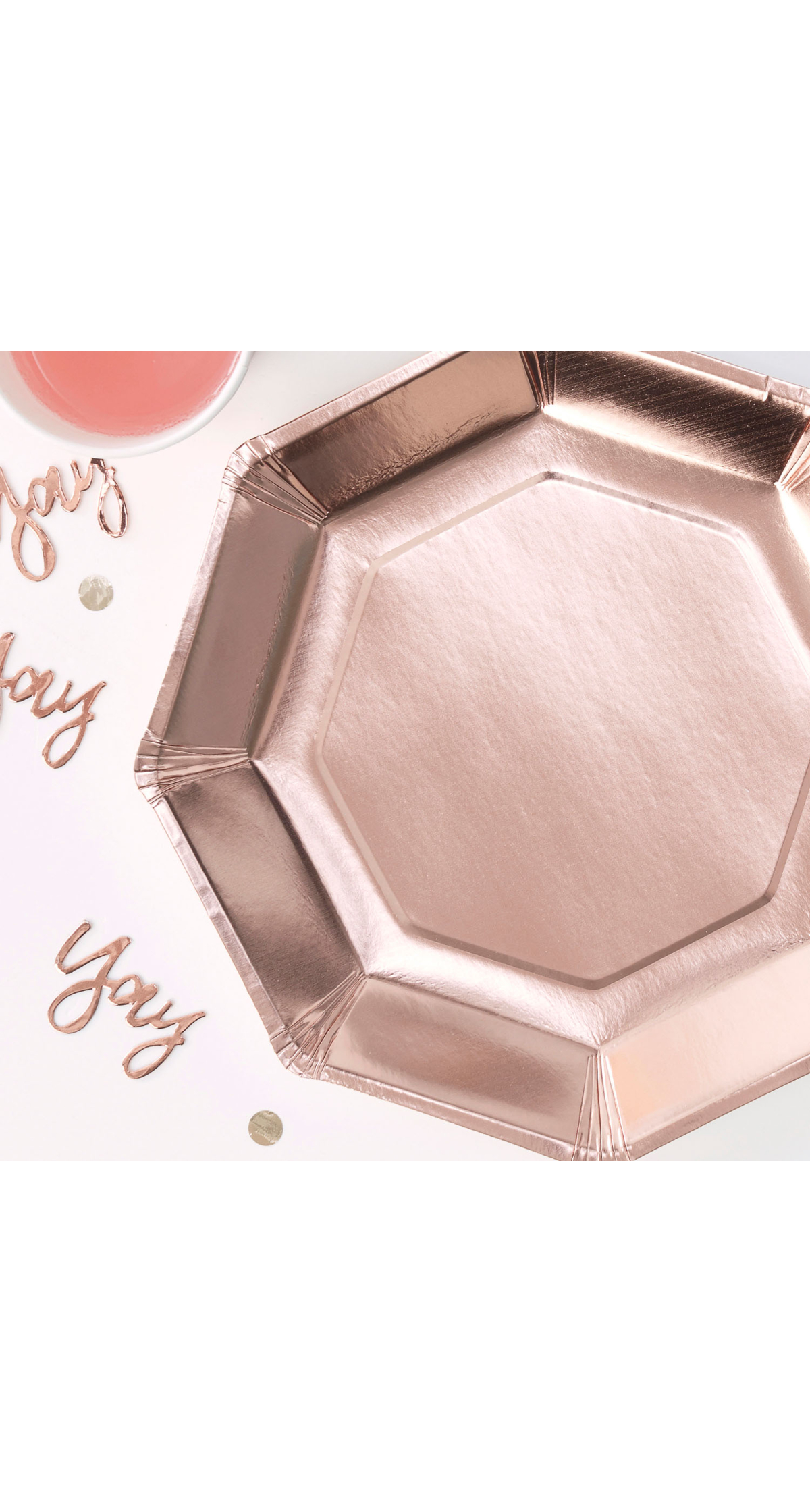 Rose Gold Paper Plates 25cm - 8pk