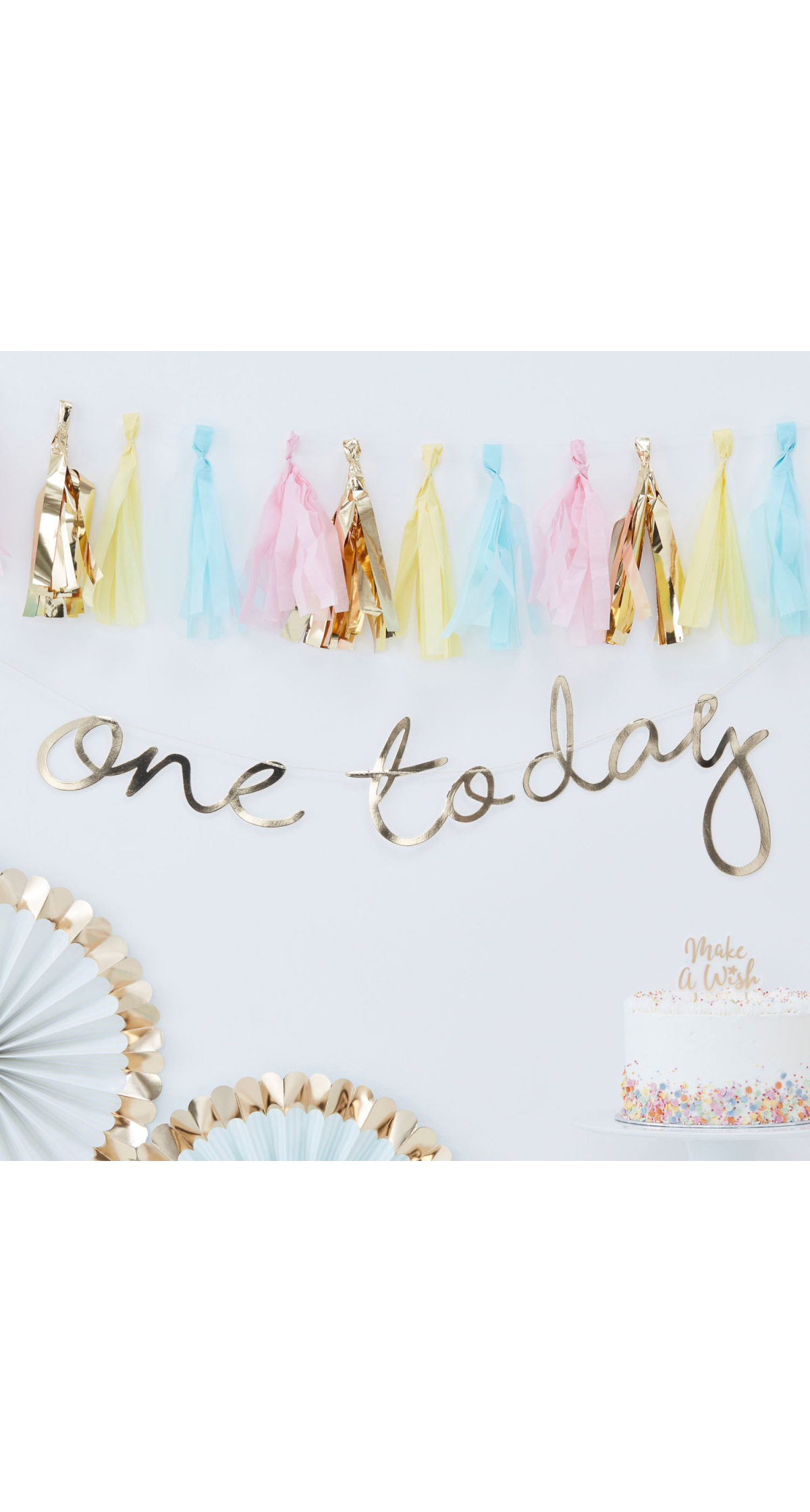 Gold One Today First Birthday Bunting - 1.5m