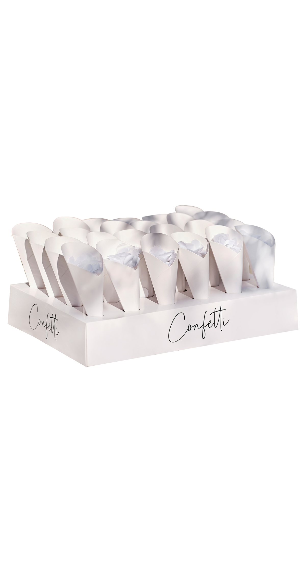 Wedding Confetti Tray with 24 Cones and Confetti - 32cm x 23cm