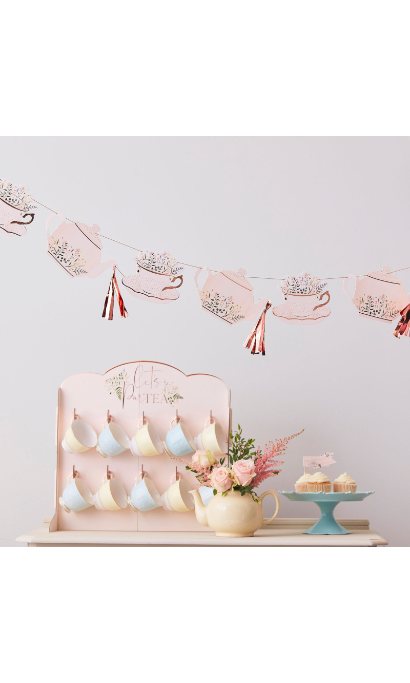 Tea Party Bunting With Teapot & Tassel - 3.5m
