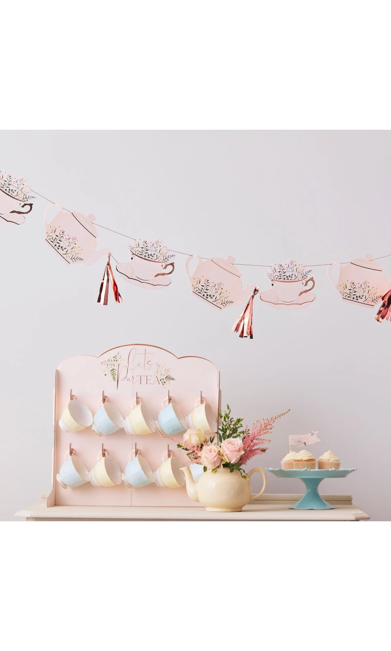 Tea Party Bunting With Teapot & Tassel - 3.5m