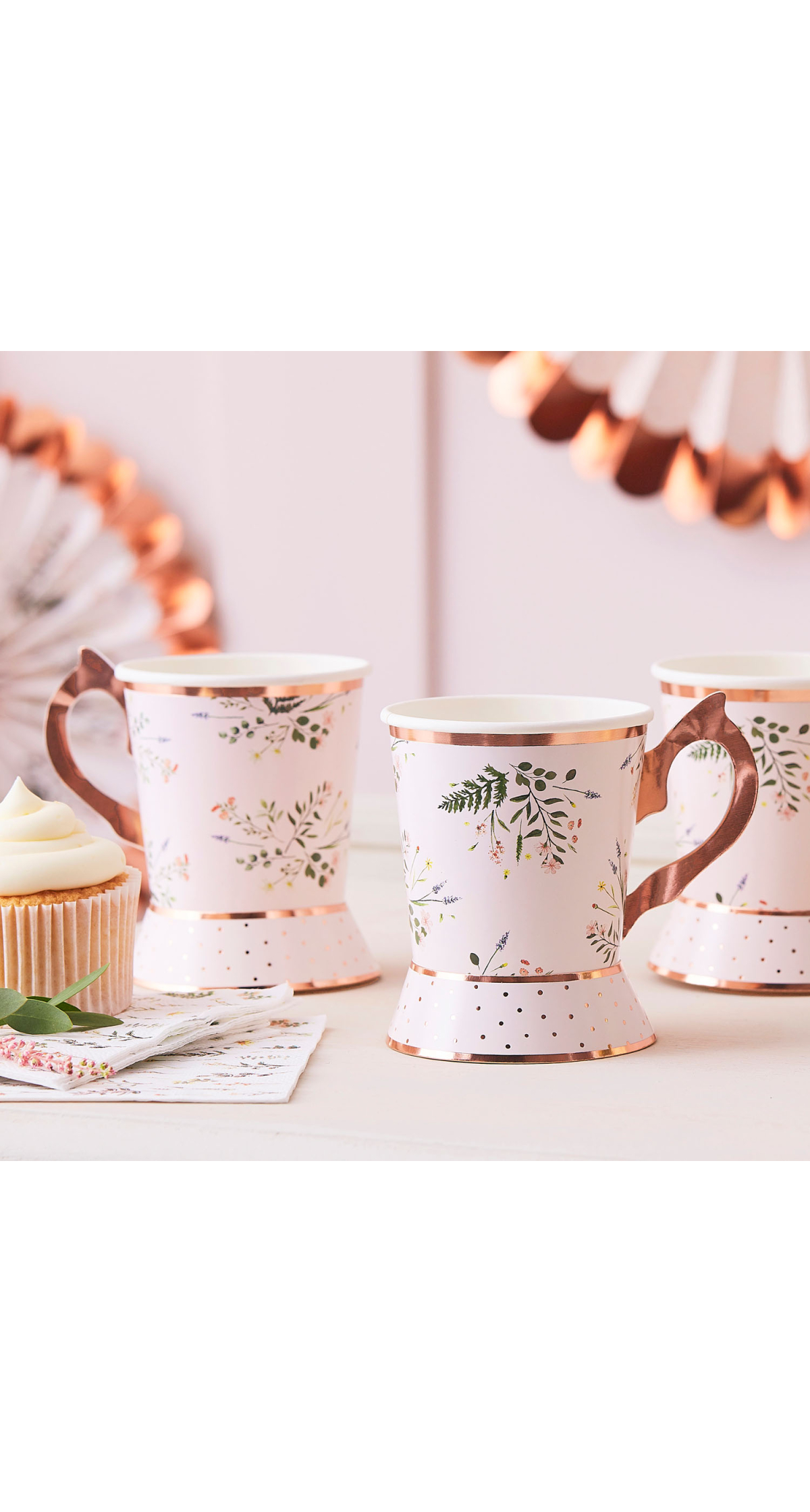 Floral Tea Party Cups - 8pk