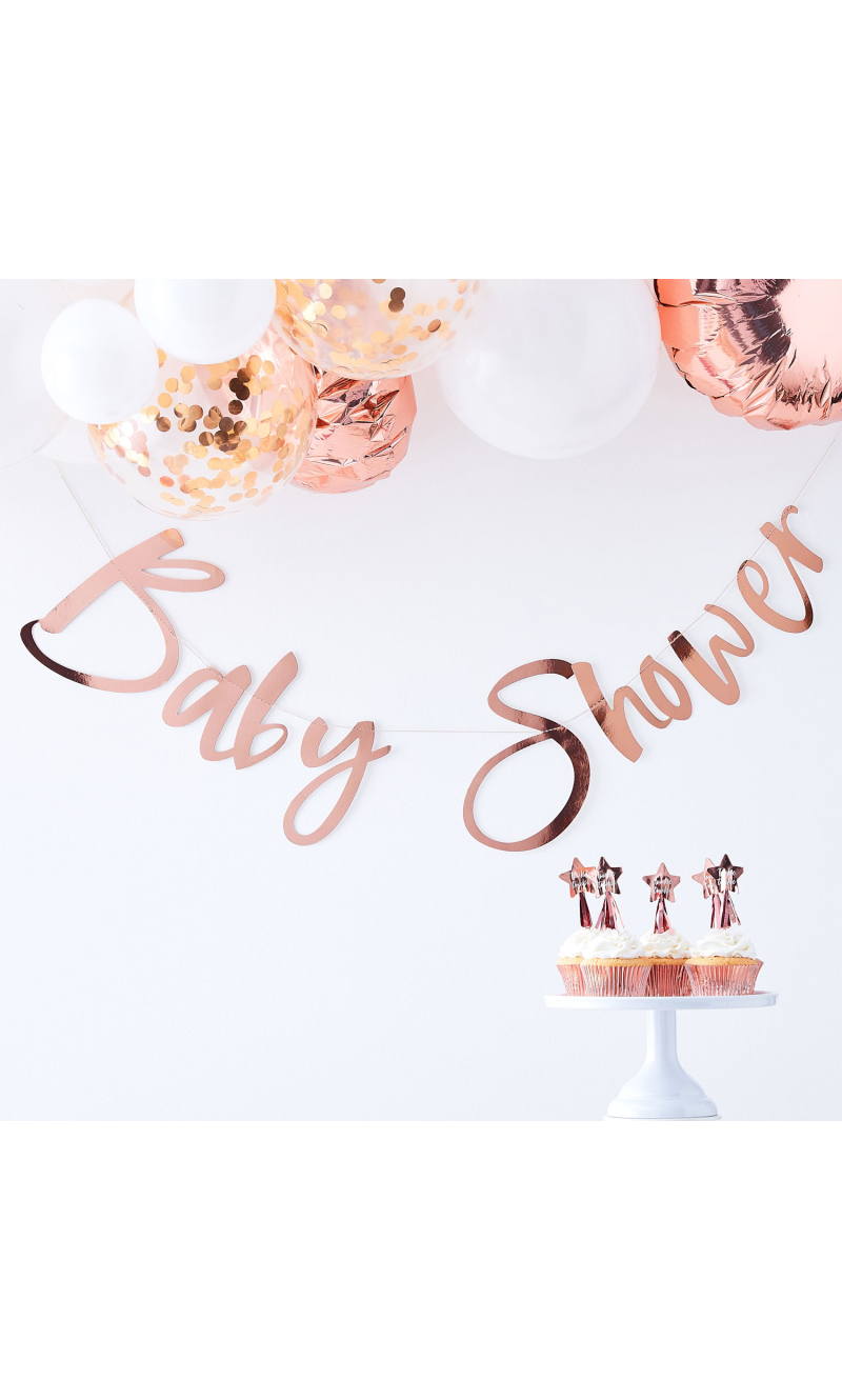 Rose Gold Baby Shower Bunting - 1.5m