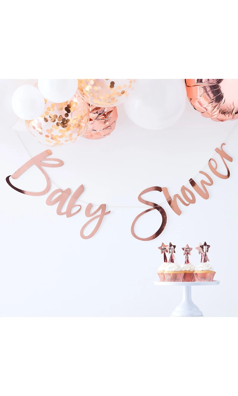 Rose Gold Baby Shower Bunting - 1.5m
