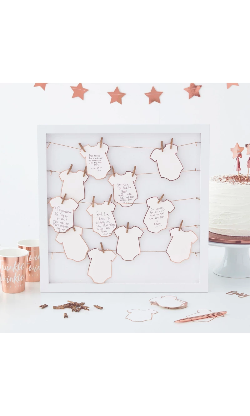 Babygrow Frame Baby Shower Guest Book - 40cm x 40cm