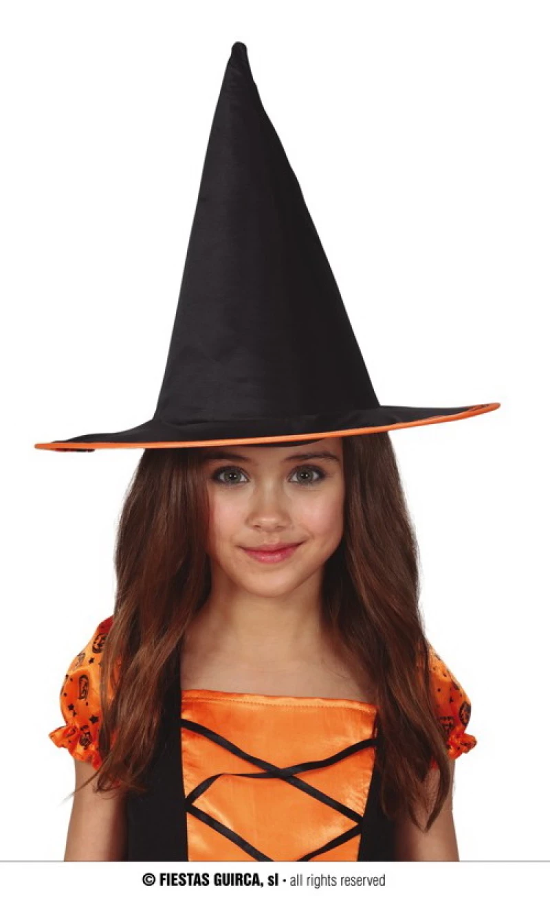 Black & Orange Witch Hat - Child One Size