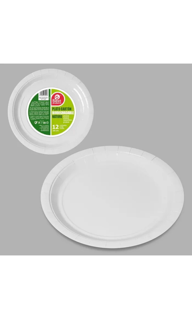 White Round Paper Plate 28cm - 12pk