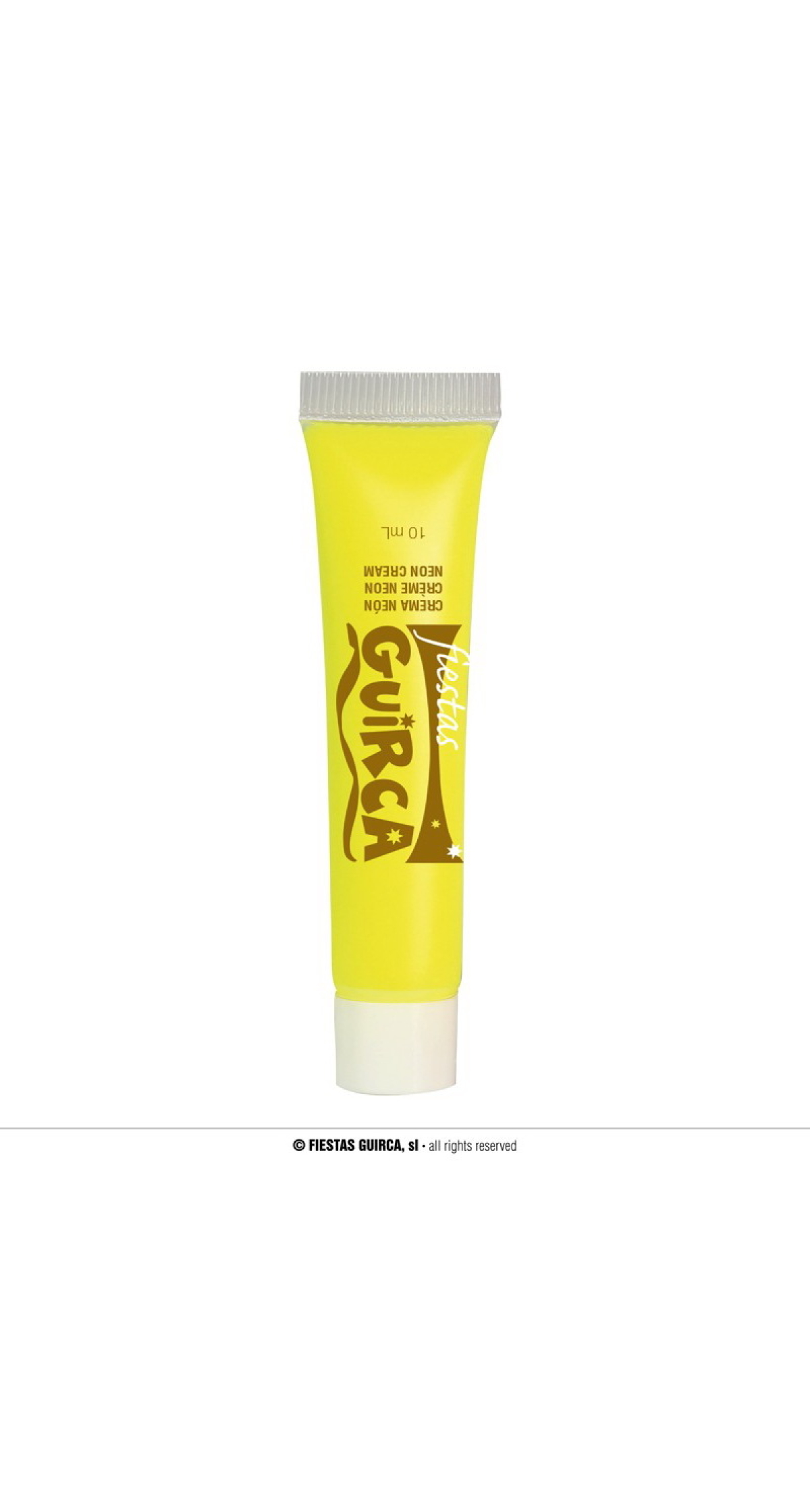 Neon UV Cream Face & Body Paint Tube 10ml - Yellow