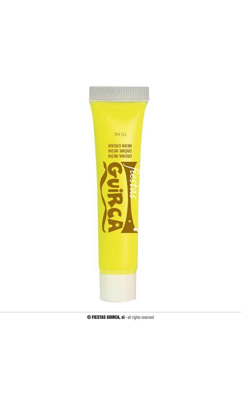 Neon UV Cream Face & Body Paint Tube 10ml - Yellow