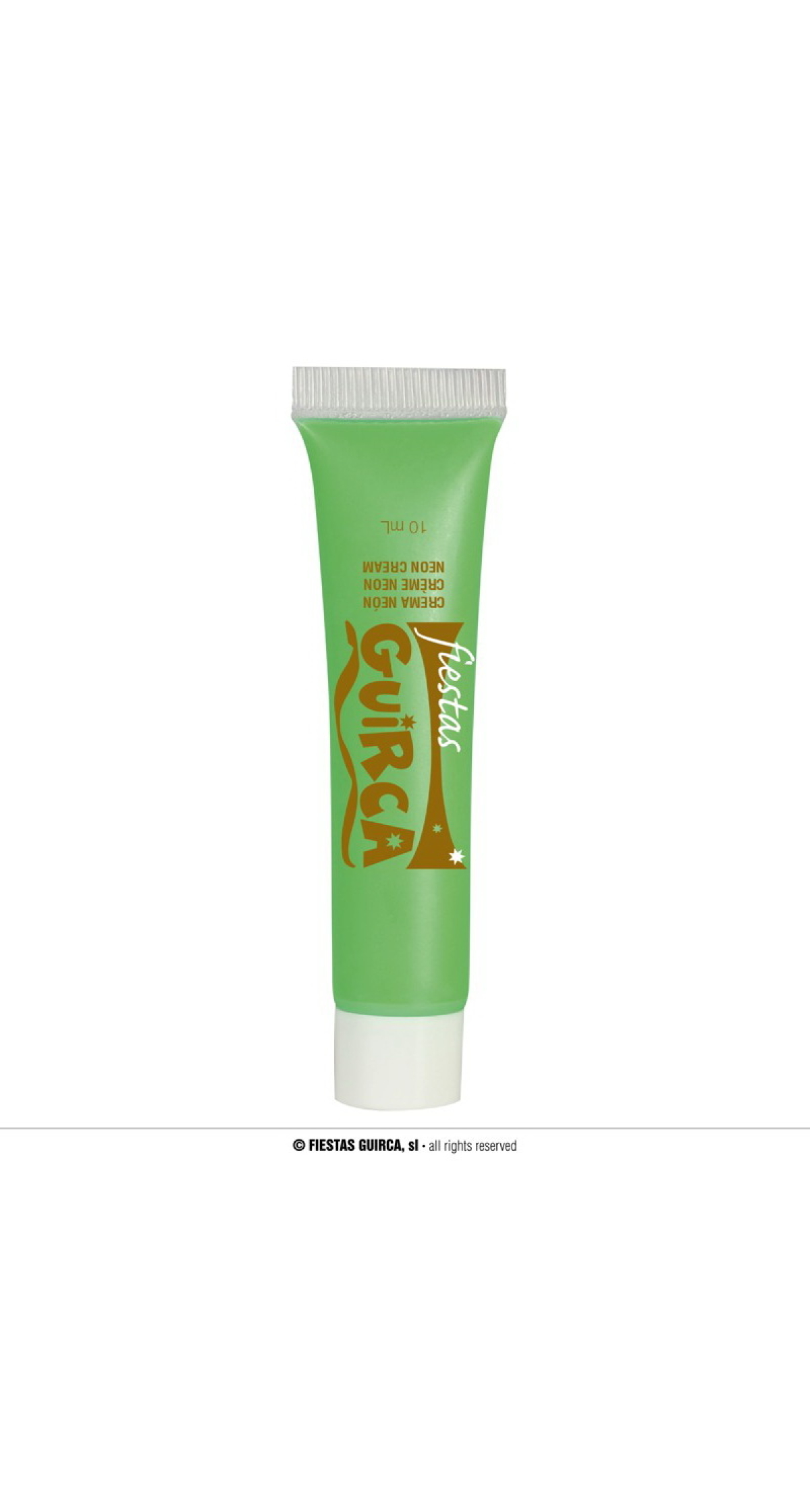 Neon UV Cream Face & Body Paint Tube 10ml - Green